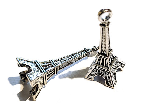 Anhänger Eiffelturm Motiv, 3D, silberfarben, 30x11x11mm